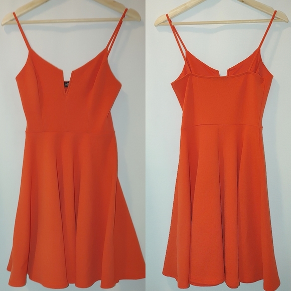 Lulus Dresses & Skirts - Lulu's Skater Dress Vneck Mini Orange 42964